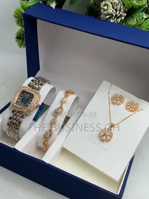 Watch, Bracelet, Necklace and Earring Set for Ladies
