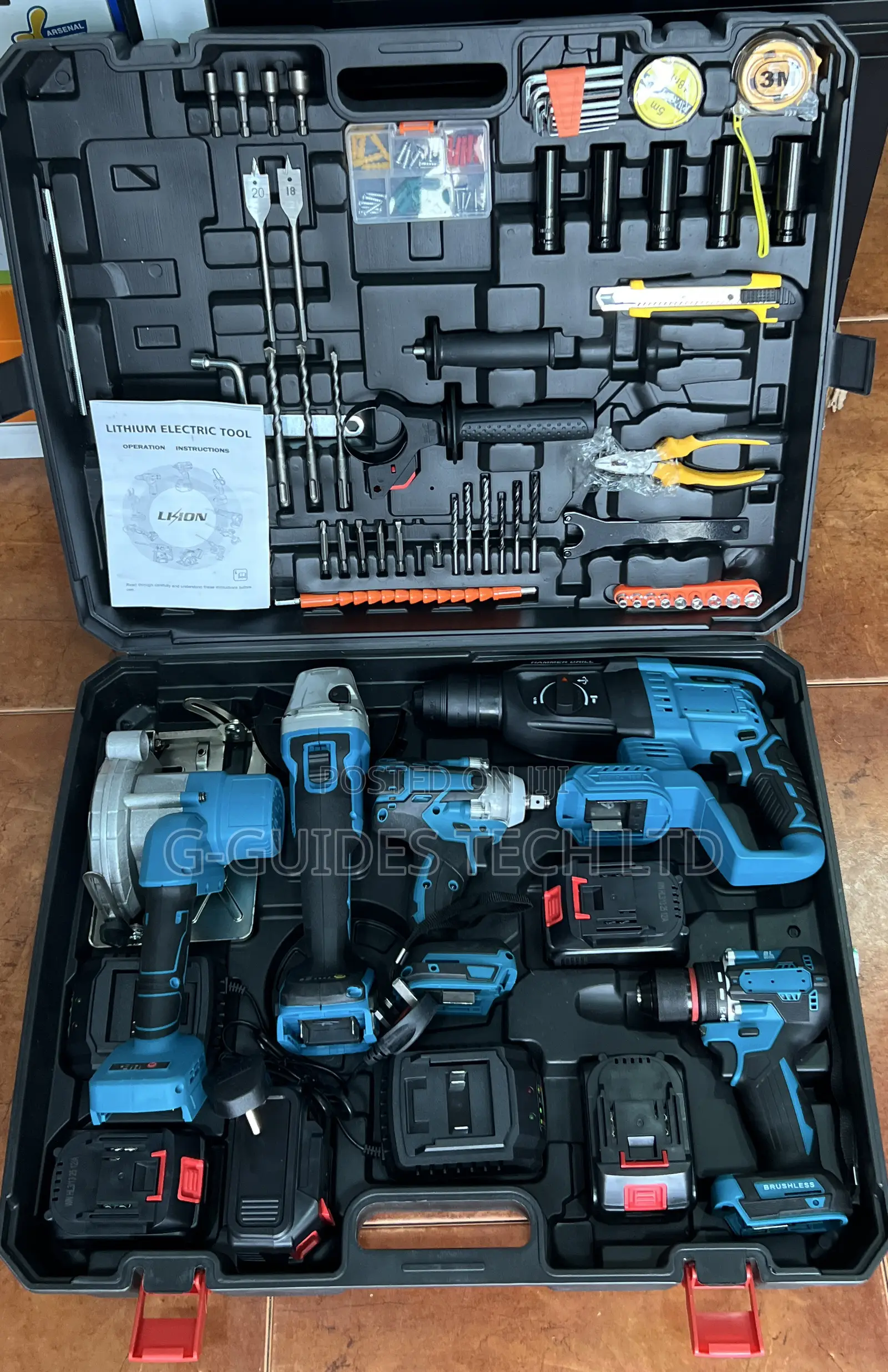 Lithium Electric Cordless Screwdriver, Drilling, Cutting Tools Set