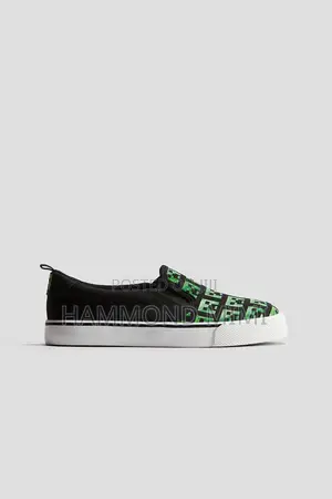 Printed Canvas Slip-on Trainers