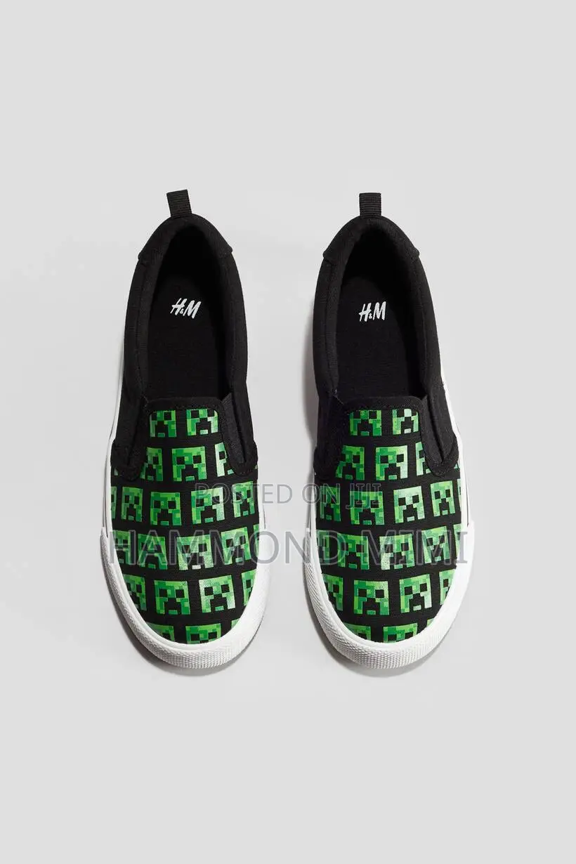Printed Canvas Slip-on Trainers
