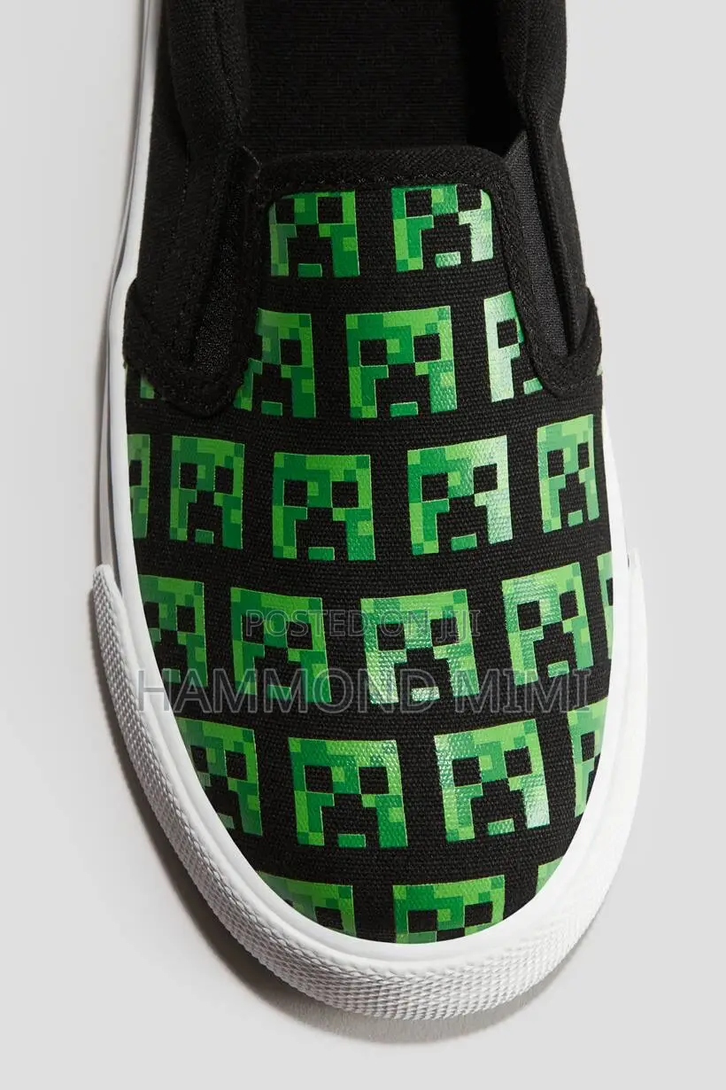 Printed Canvas Slip-on Trainers
