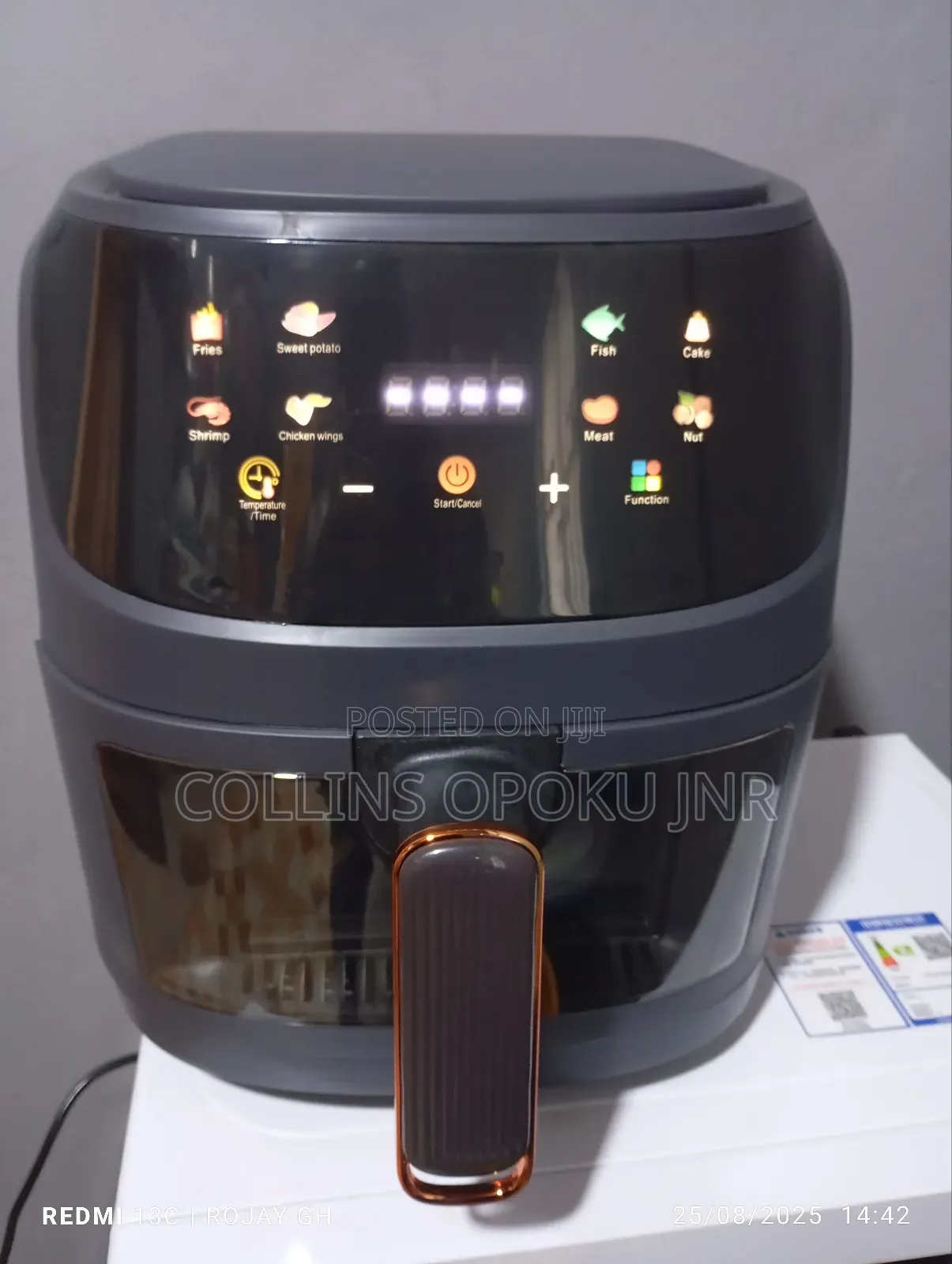 8l Smart Transparent Air Fryer - Black