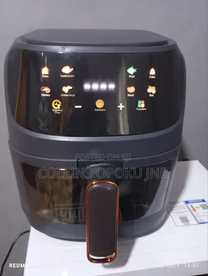 8l Smart Transparent Air Fryer - Black