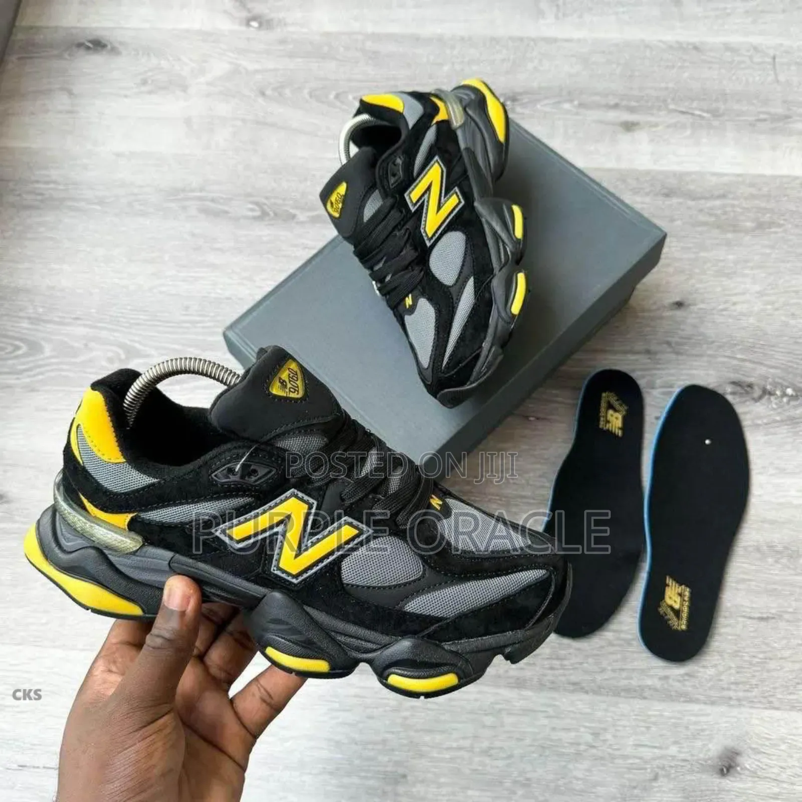 New Balance 9060 Sneakers in Black-Yellow