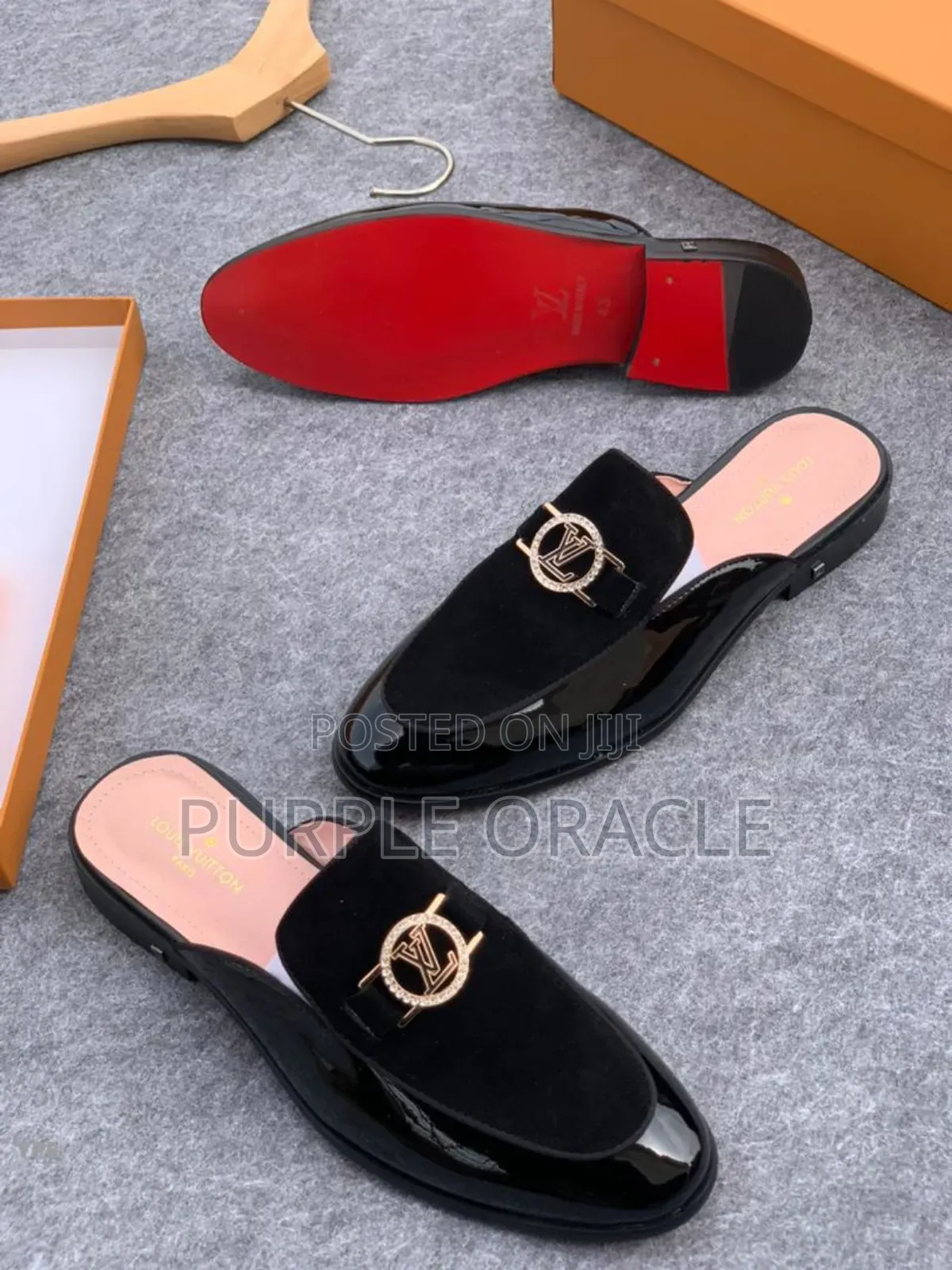 Black Louis Vuitton Half Shoes