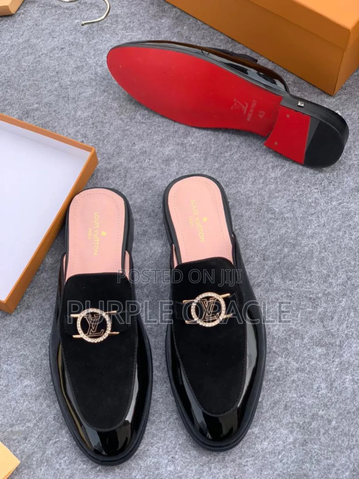 Black Louis Vuitton Half Shoes
