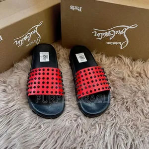 Christian Louboutin Quick-Dry Outdoor Rubber Slides.