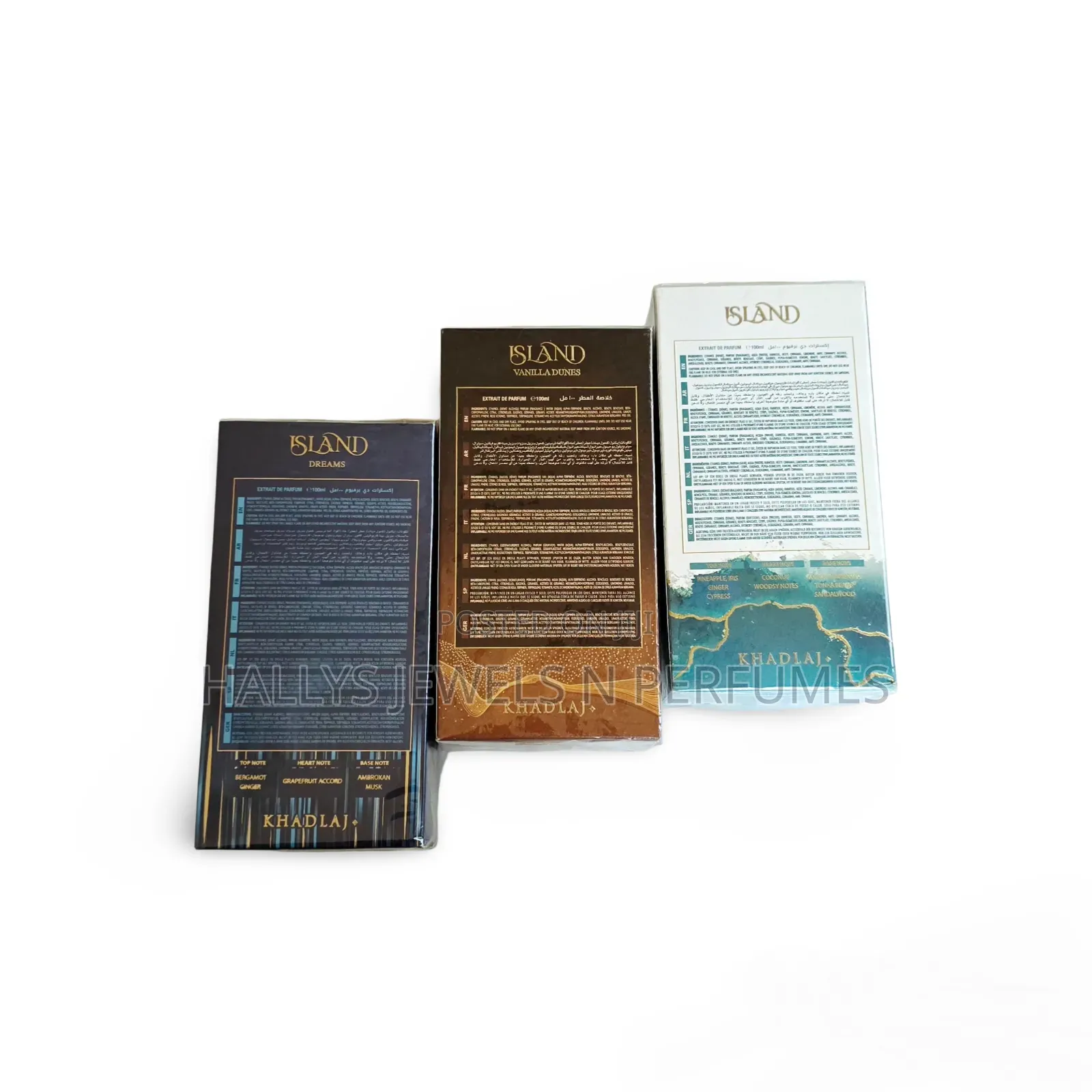 Island (Dreams, Vanilla Dunes) Perfumes by Khadlaj, 100ml, Unisex