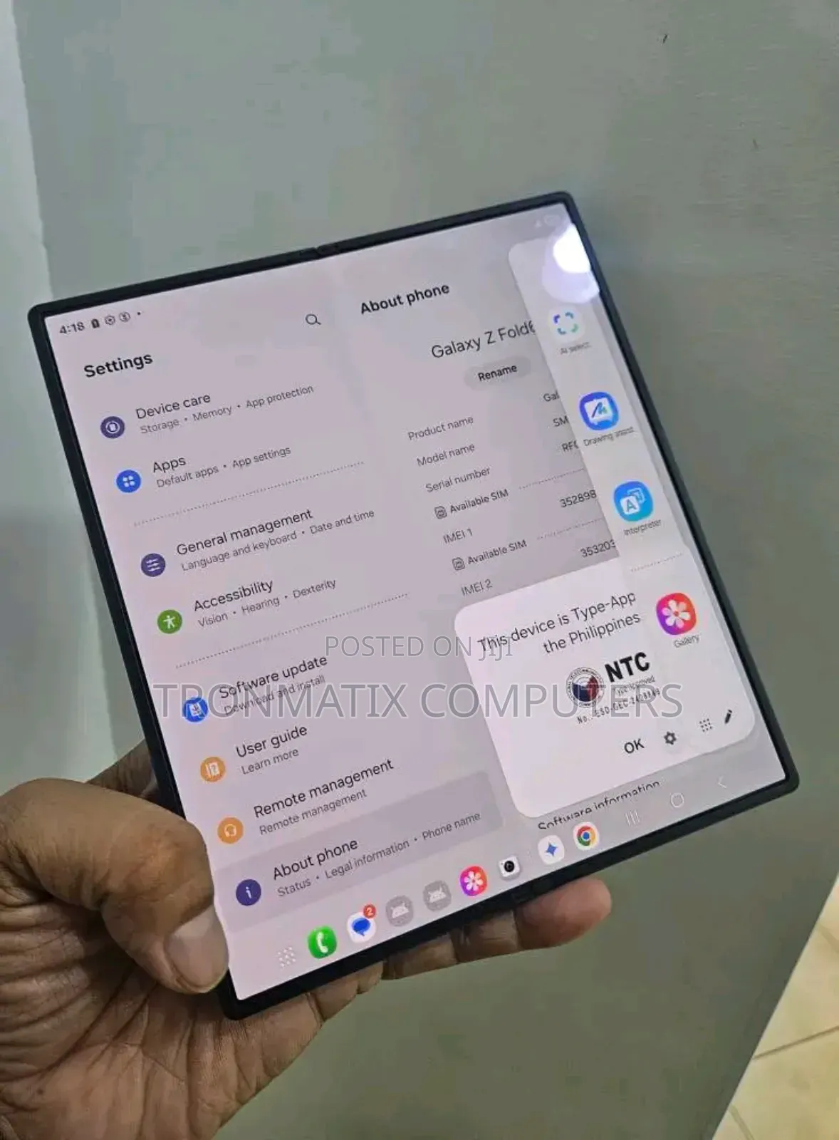 New Samsung Galaxy Z Fold7 256 GB Blue