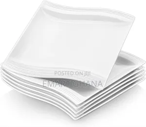 Dinner Plates, 8.2 Inch Porcelain White Dinner Plates Set Of 6 Ceramic