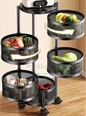 Rotating Storage Shelves Rack For Kitchen Vegetable Storage Organizer