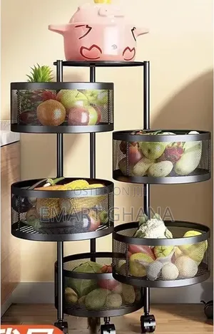 Rotating Storage Shelves Rack For Kitchen Vegetable Storage Organizer