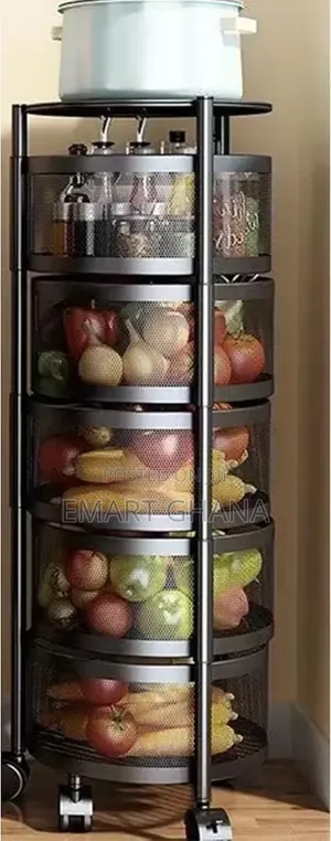 Rotating Storage Shelves Rack For Kitchen Vegetable Storage Organizer