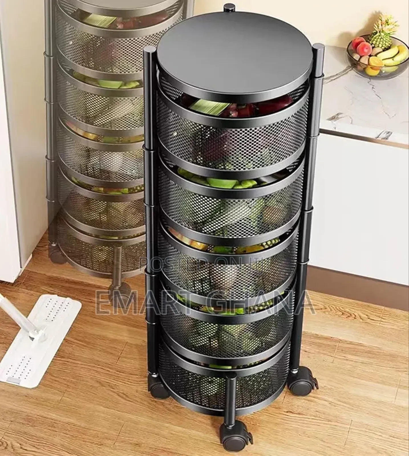 Rotating Storage Shelves Rack For Kitchen Vegetable Storage Organizer