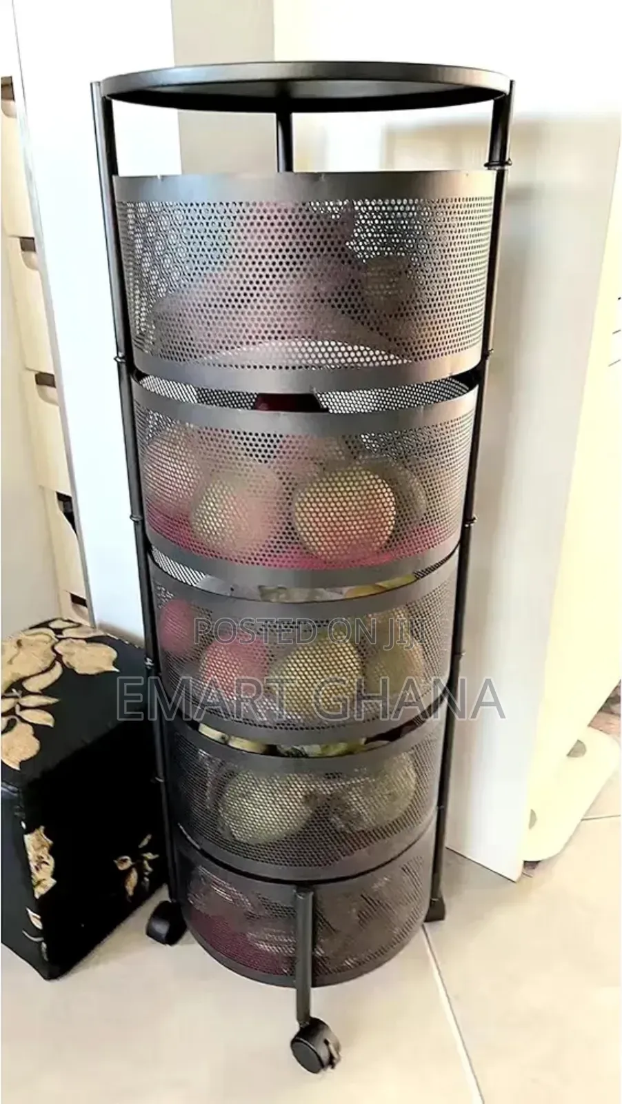 Rotating Storage Shelves Rack For Kitchen Vegetable Storage Organizer