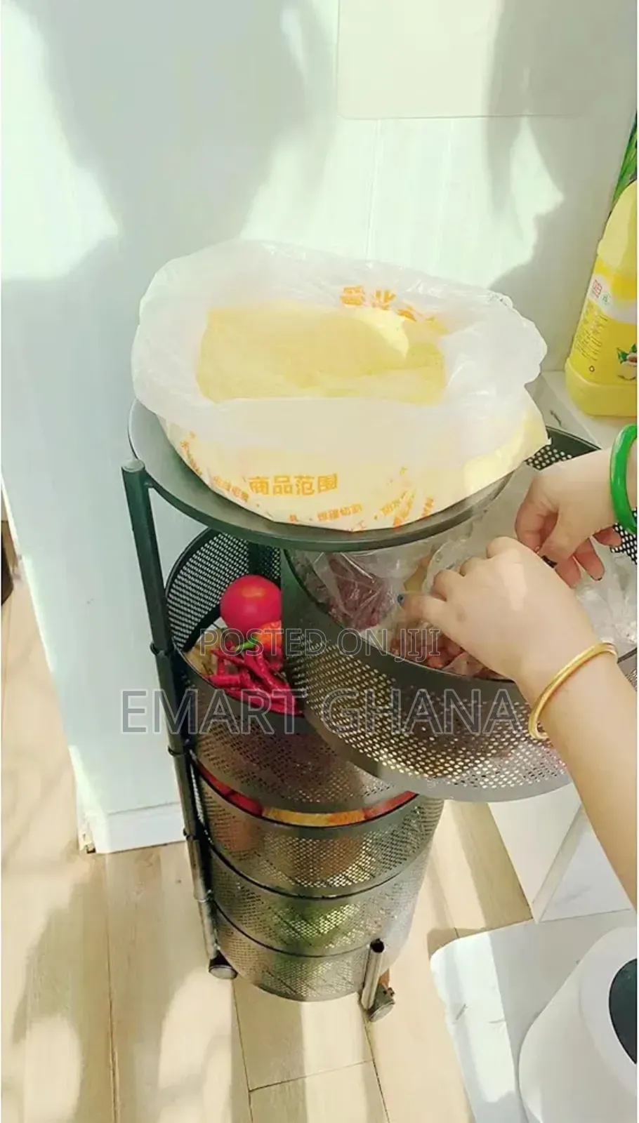 Rotating Storage Shelves Rack For Kitchen Vegetable Storage Organizer
