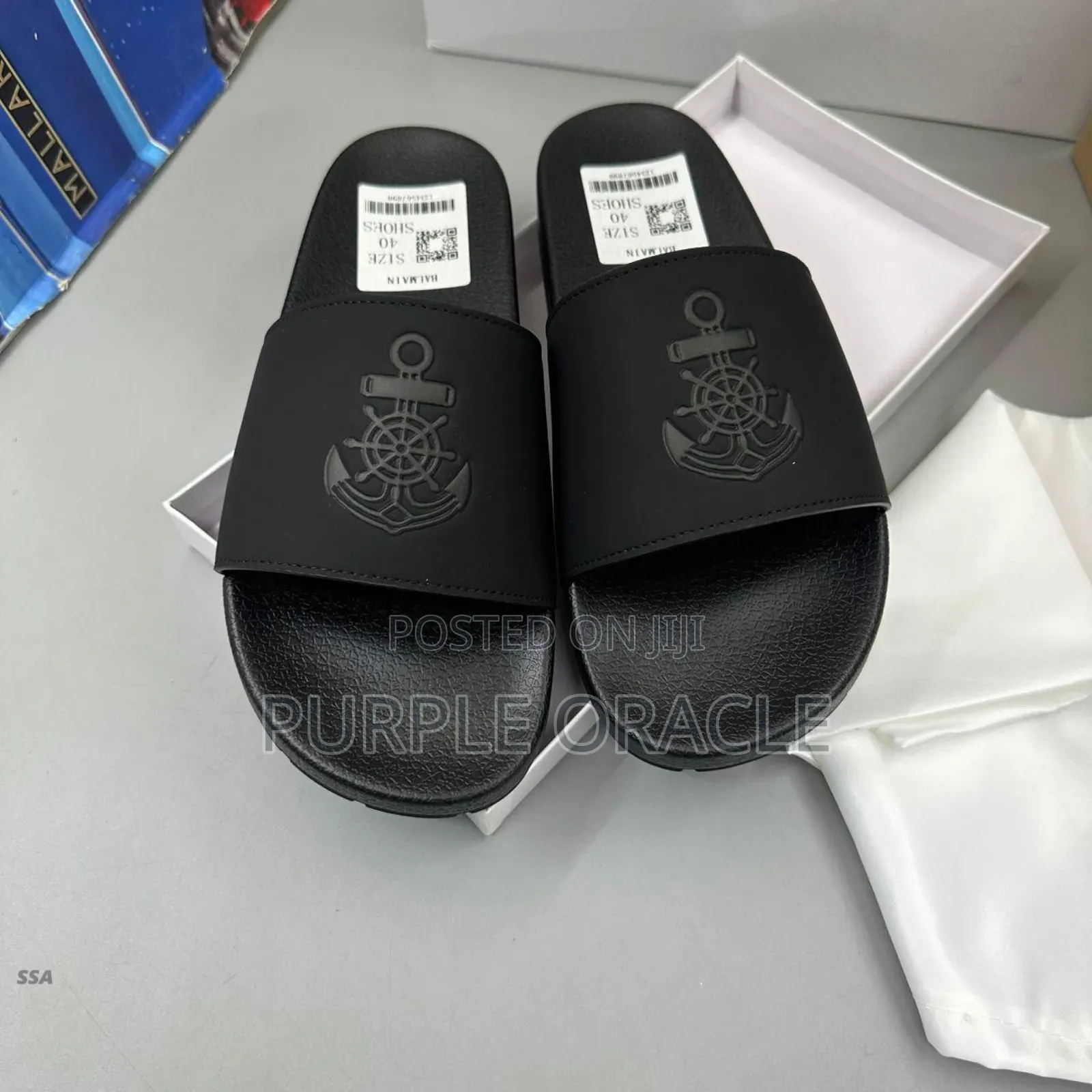 Balmain Black Slides.