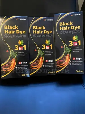 Meidu 3-in-1 Black Hair Dye Shampoo – Covers Grey Hair Fast (500ml)