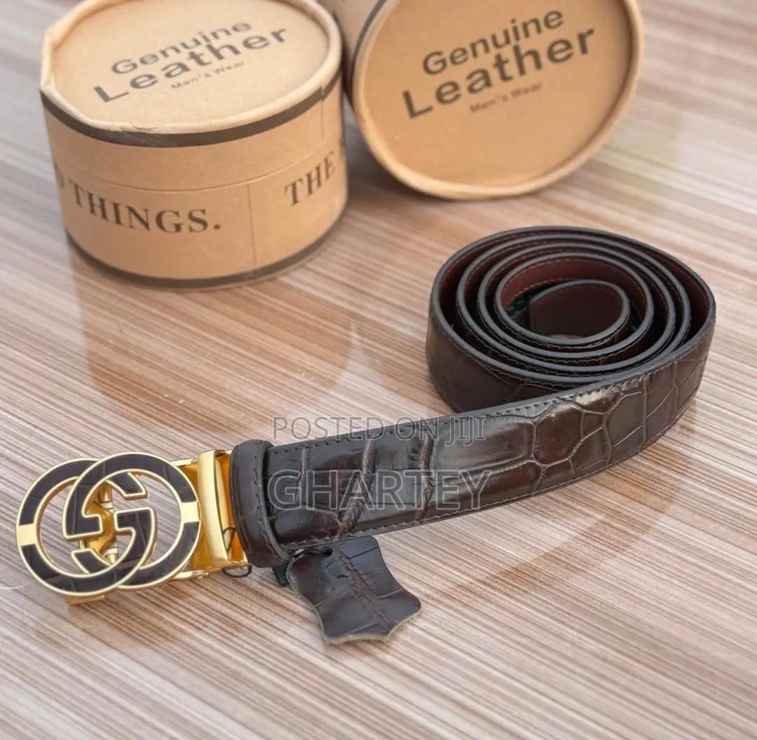 Men’S Designer Simple Buckle Quality Leather Belt