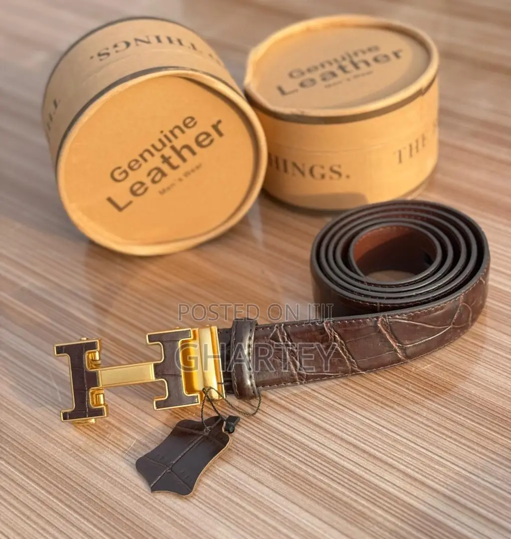 Men’S Designer Simple Buckle Quality Leather Belt
