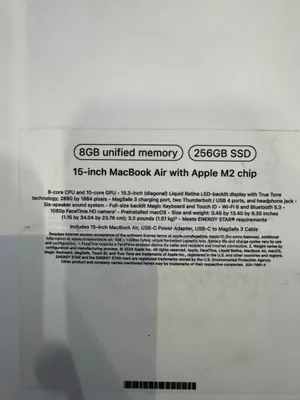 New Laptop Apple MacBook Air 2022 M2 8GB Apple M2 SSD 512GB