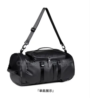 Multi-Purpose Leather Travel Backpack With Shoe Compartment - Black