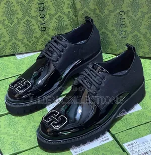 Original Gucci Leather Mirror Shoe Black