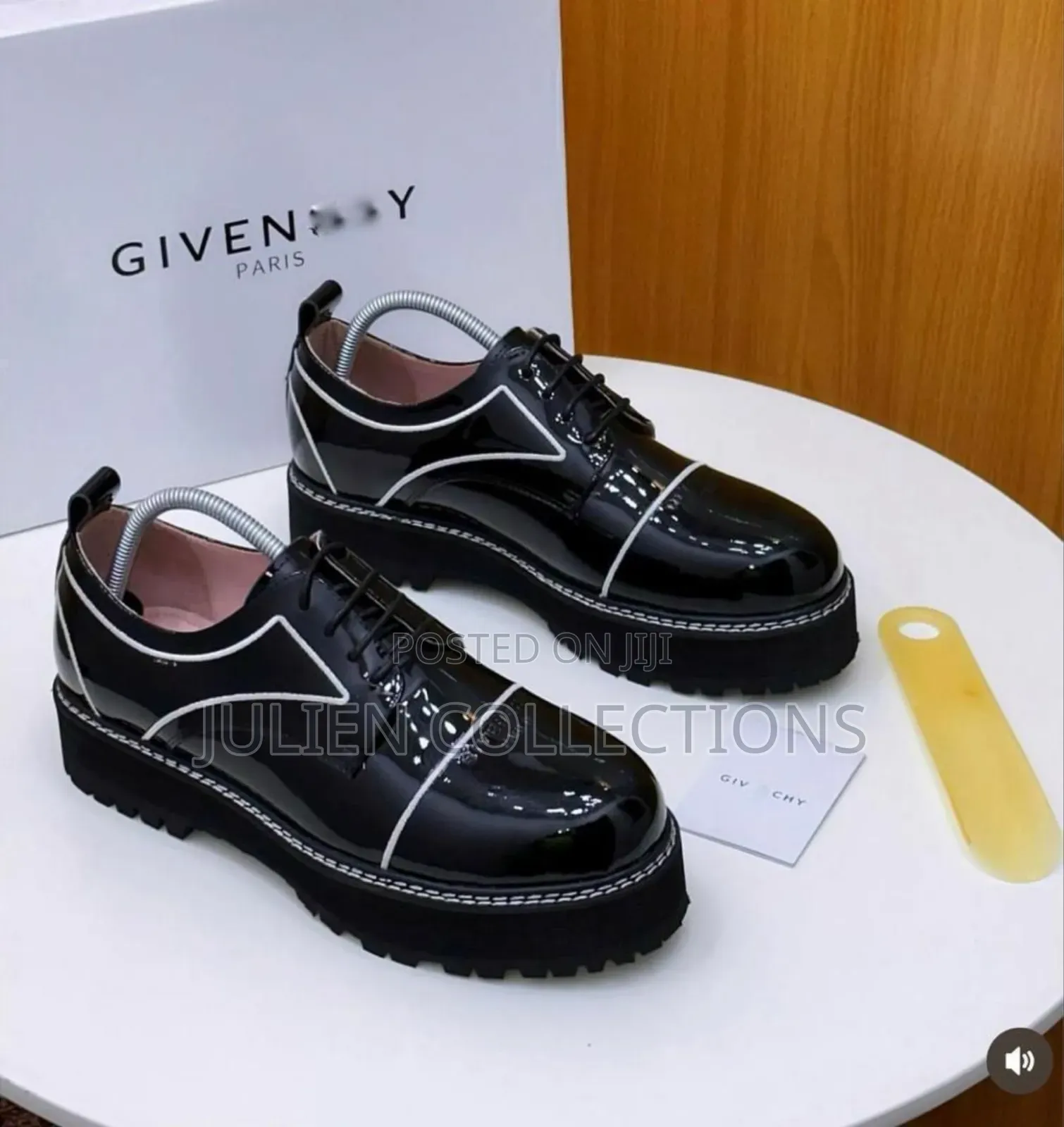 Givenchy Leather Mirror Shoe Black White