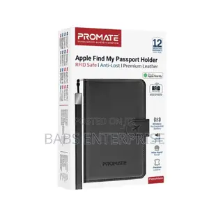 Promate Prowallet Anti-loss Slim Leather Wallet Rfid Smart Tracking Bk