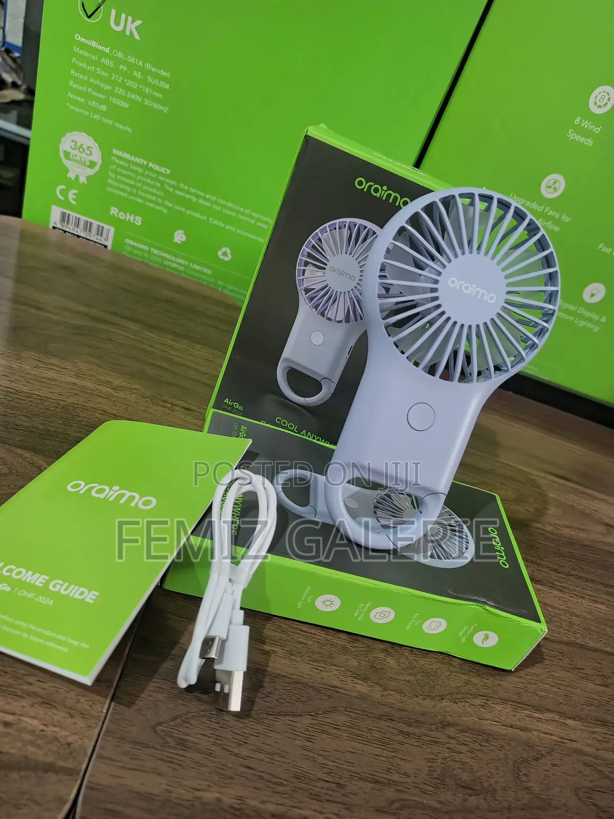 Oraimo Airgo 75g Lightweight Led Handheld Fan