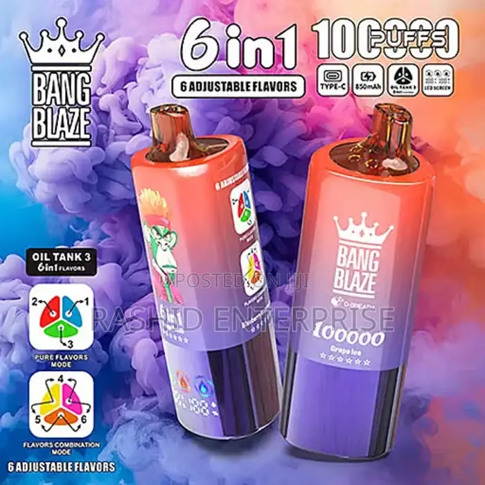 Bang Blaze Vape – 6 in 1 Flavors 100,000 Puffs