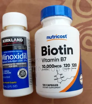 Kirkland Minoxidil and Nutricost Biotin 10,000mcg Combo