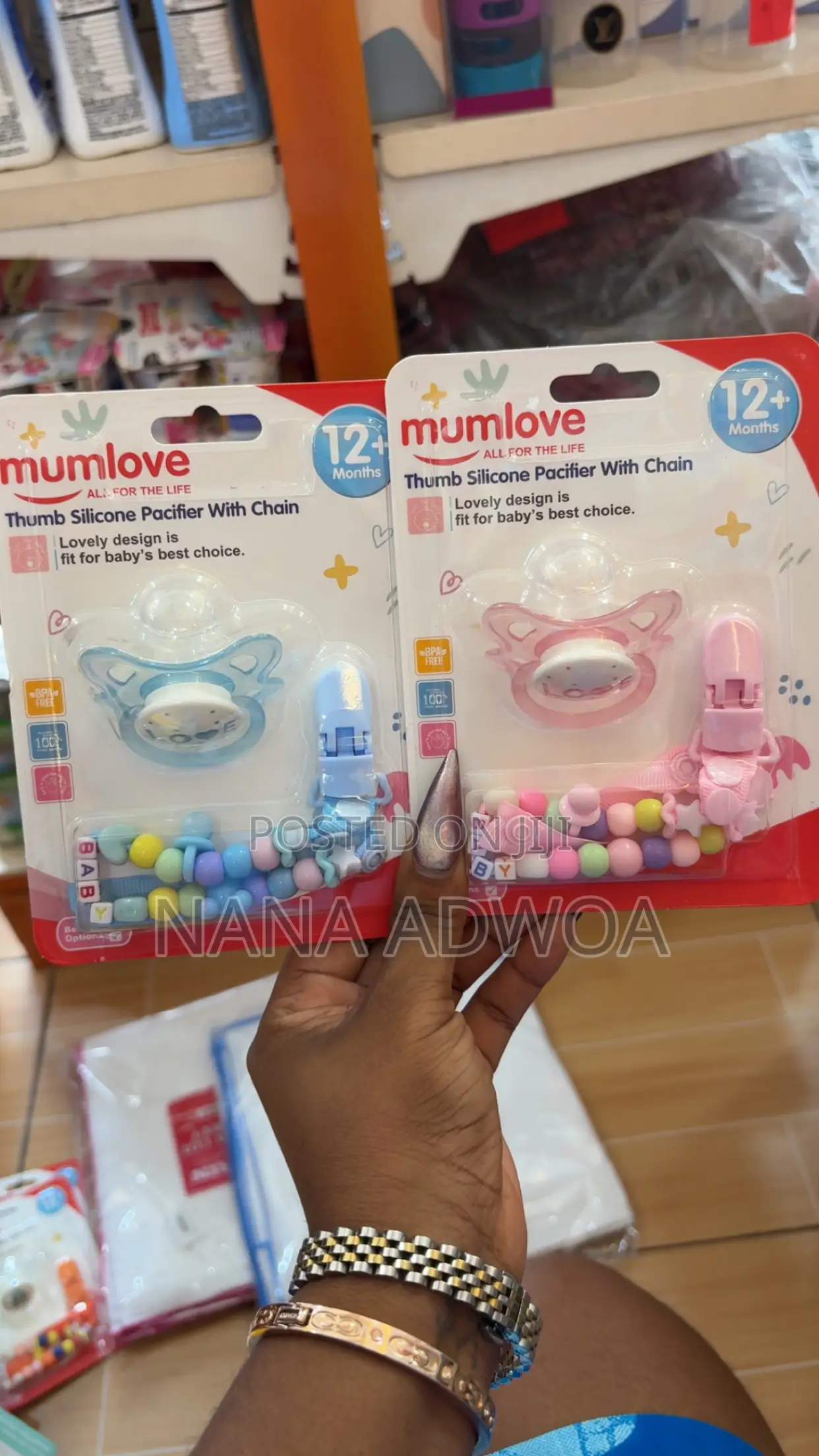 Mumlove Thumb Silicone Pacifier With Chain