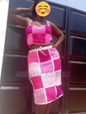 Unique Handmade Crochet Skirt Top Set – One of a Kind