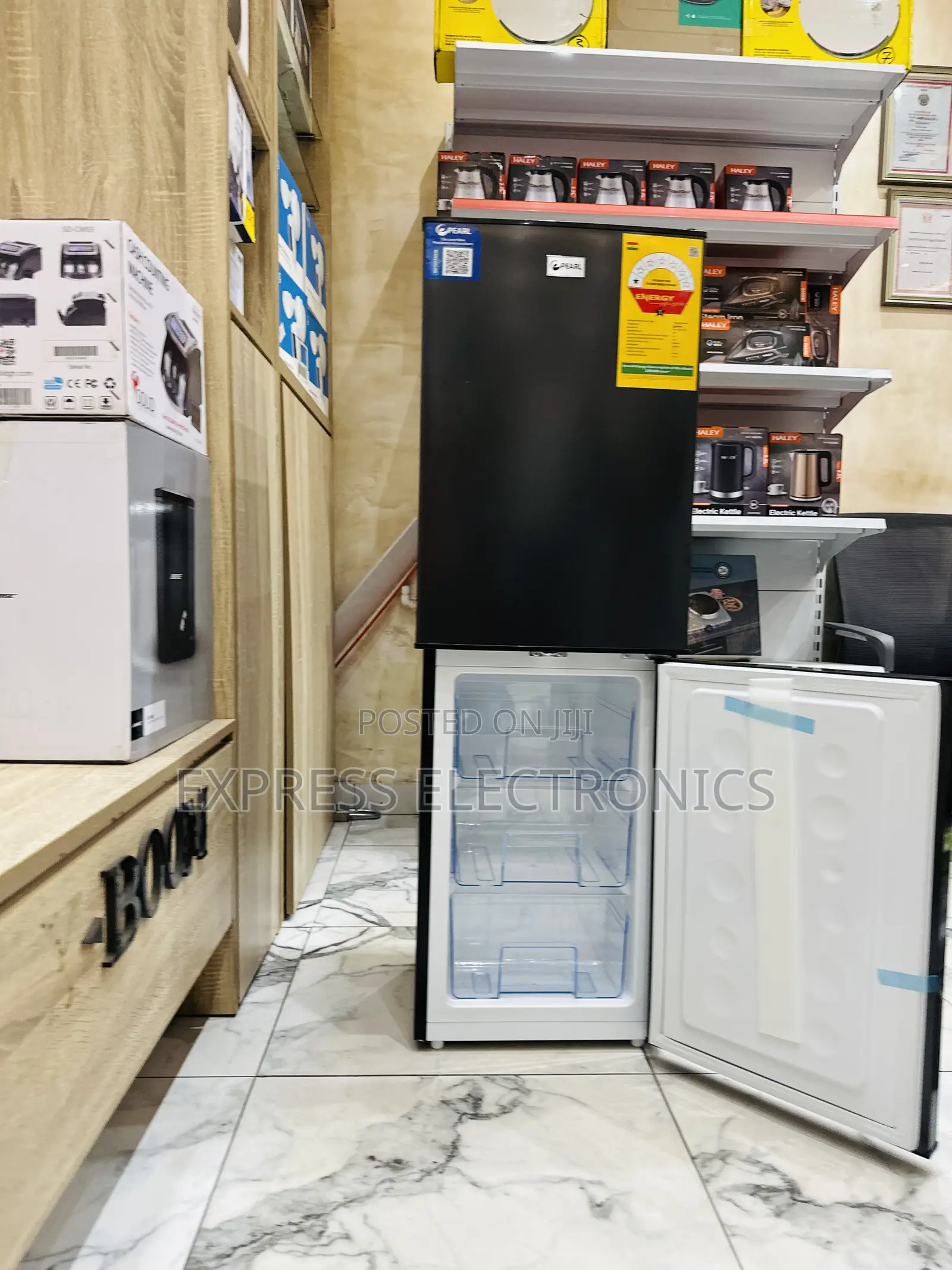 136l Double Door Fridge Pearl Black Bottom Freezer Pf-216b