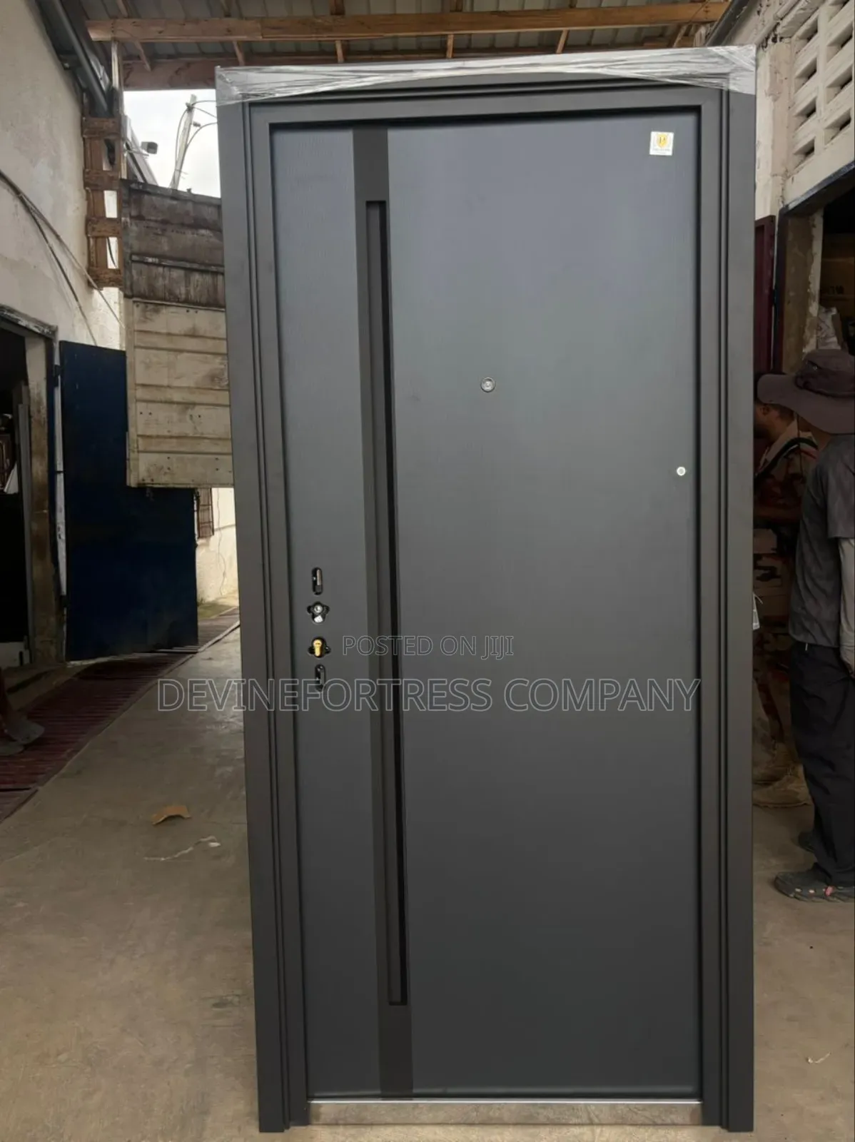 Quality Strong and Dack Gray Smooth Door at Devinefortress