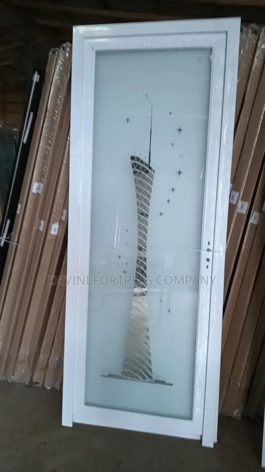 Quality Washroom Glass Door White for All Buildinhs