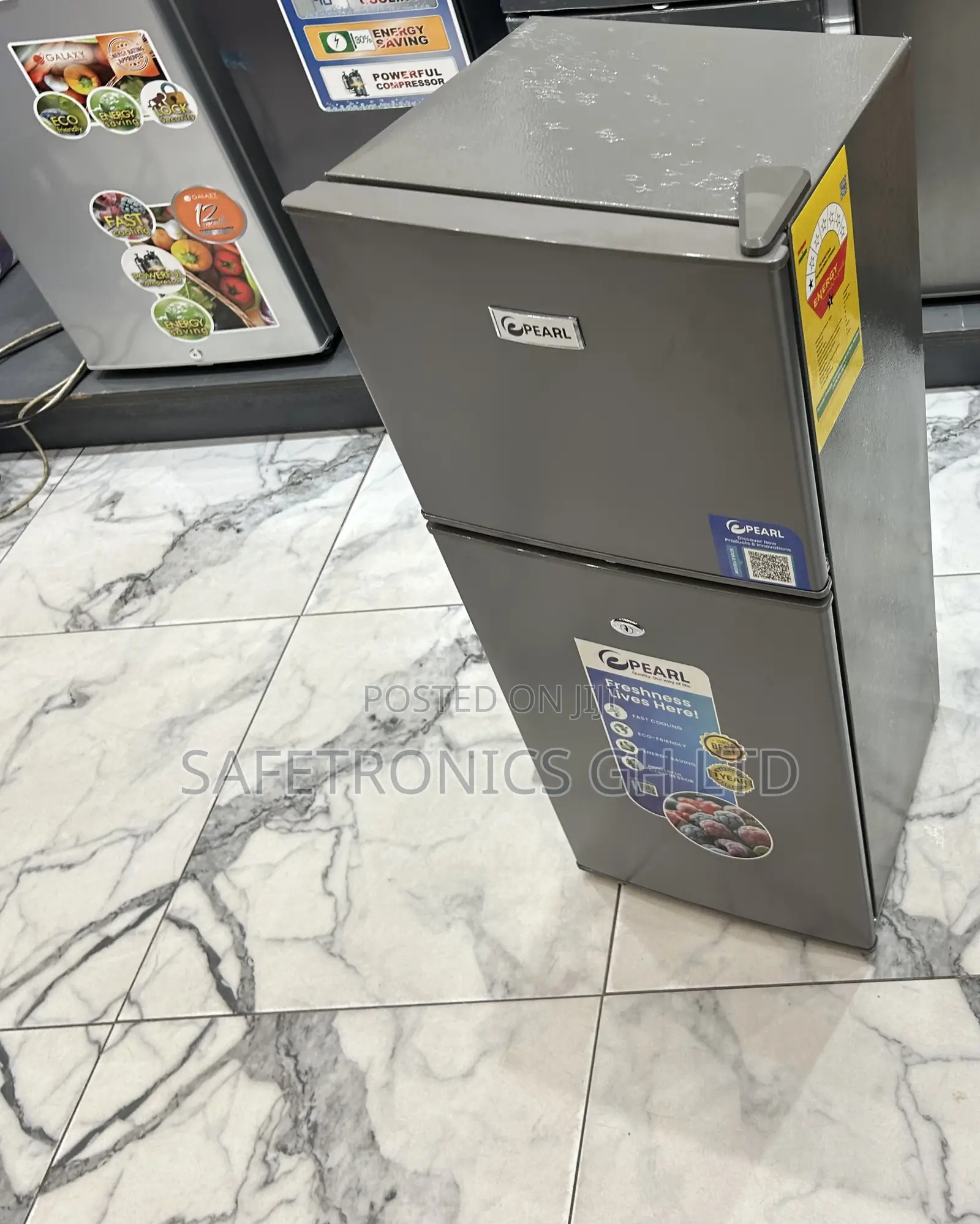 Grab Essential Top Mount Grey Pearl Pf-126 2 Doors New Fridge
