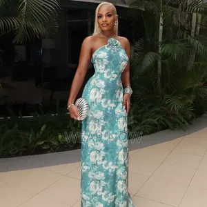 Stylish Halter Neck Backless Fitted Midi Dress,