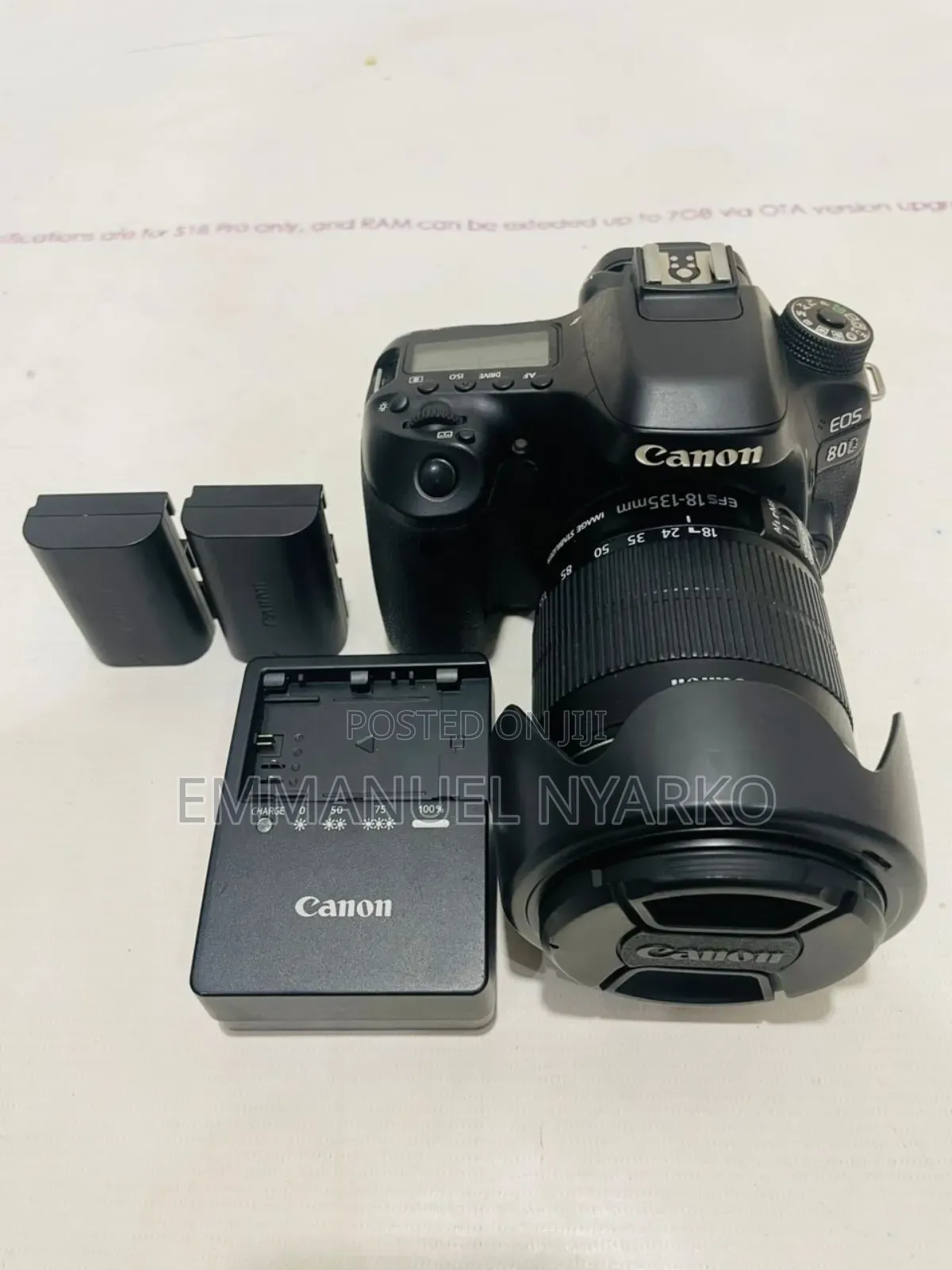 A Month Used Canon 80d With Two Batteries, Camera Bag Accessories