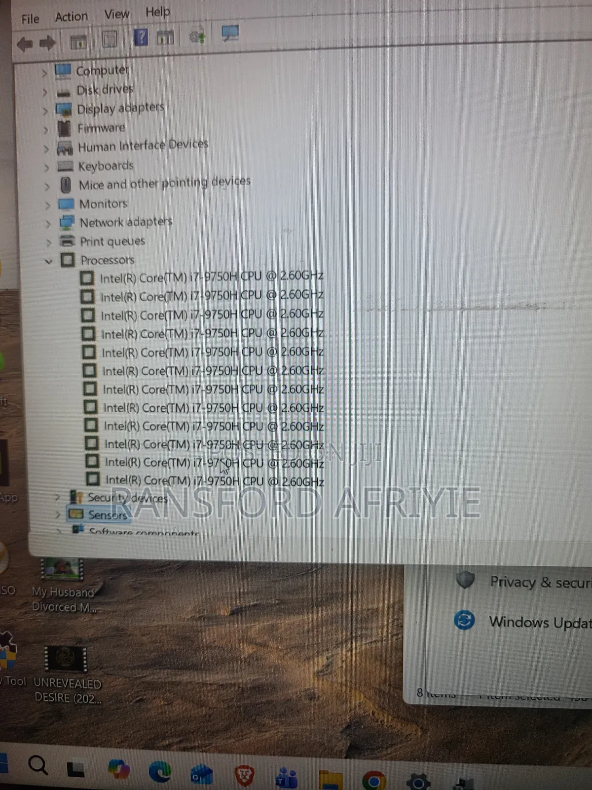 Laptop Dell G3 15 3590 16GB Intel Core i7 HDD+SSD 750GB