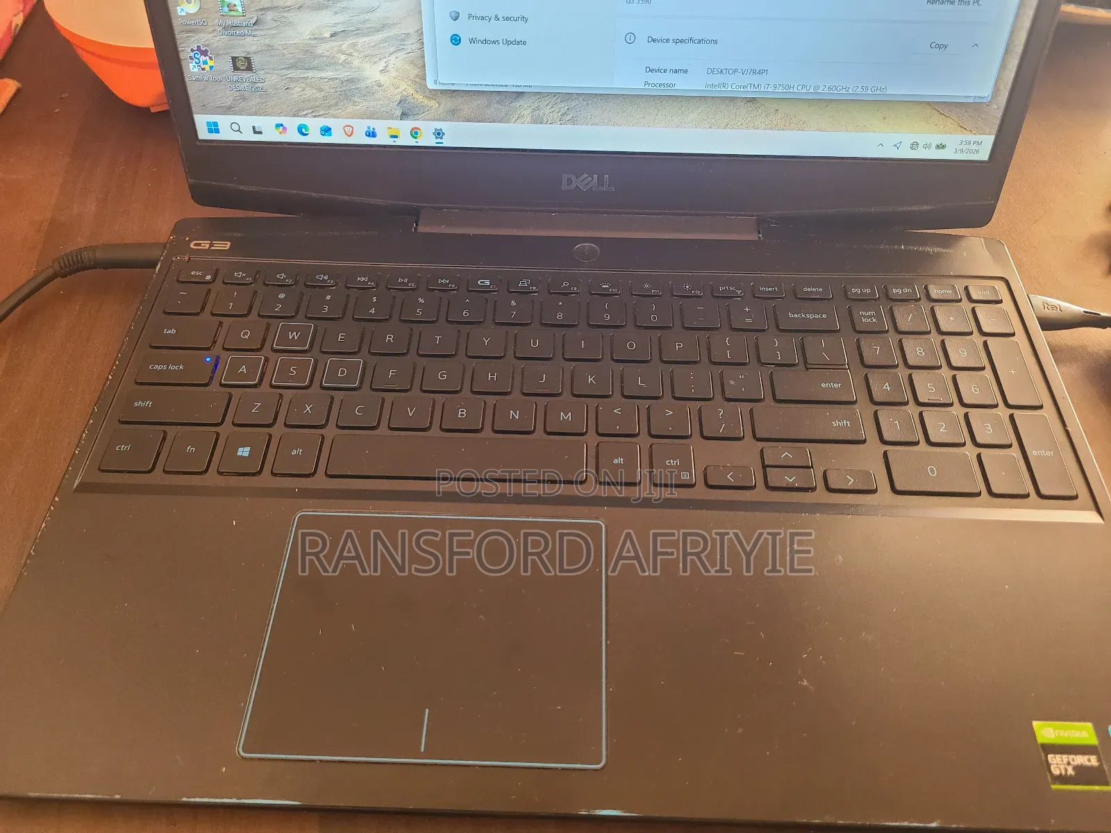 Laptop Dell G3 15 3590 16GB Intel Core i7 HDD+SSD 750GB