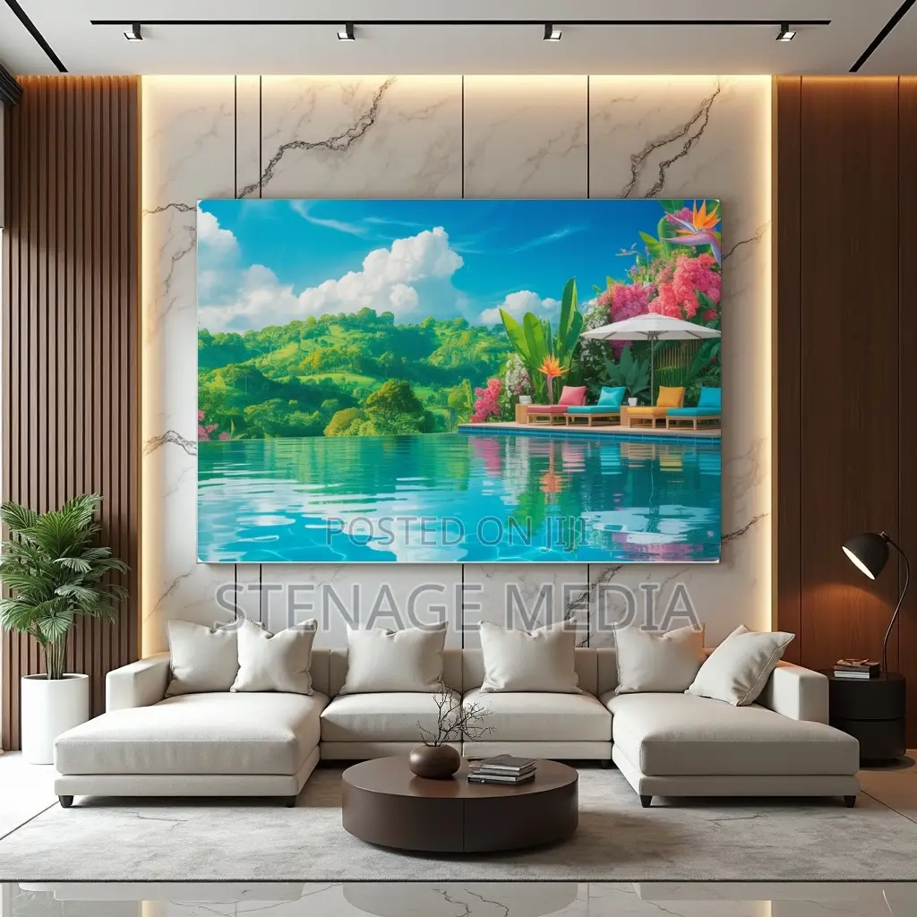 Infinity Water Pool Luxury Photo Print Canvas Frame
