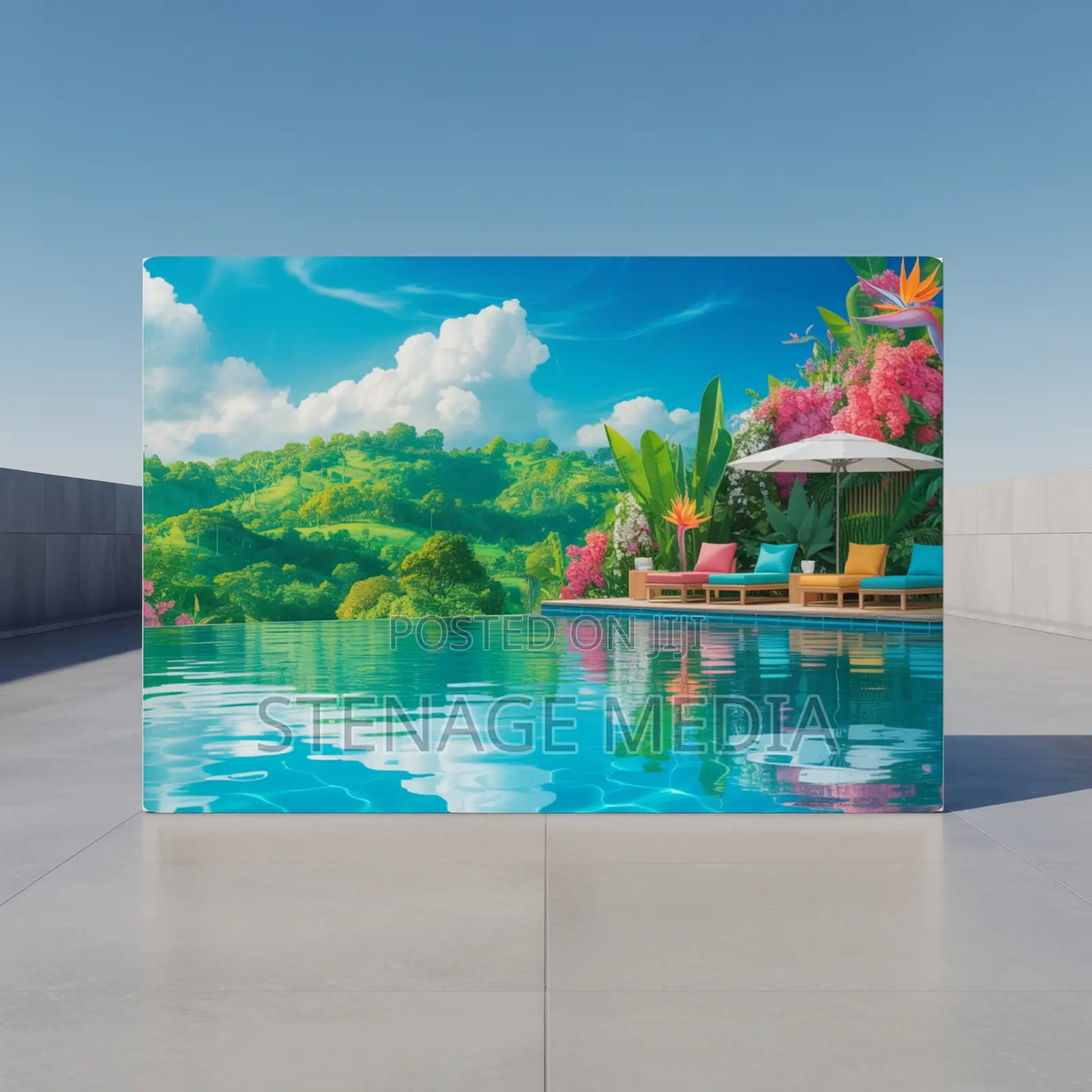 Infinity Water Pool Luxury Photo Print Canvas Frame