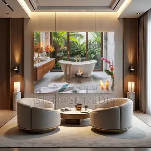 Luxury Bathroom Spa Marble Tub Interior Canvas Frame Wall Art Decor