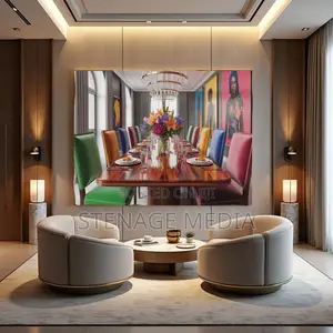 Vibrant Dining Room Elegant Table Setting Canvas Frame Wall Art Print