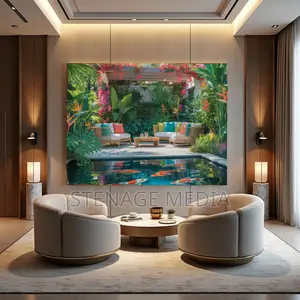 Tropical Garden Oasis Lush Landscaping Canvas Frame Wall Art Print