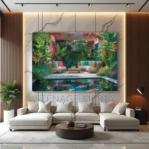 Tropical Garden Oasis Lush Landscaping Canvas Frame Wall Art Print
