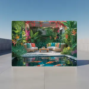 Tropical Garden Oasis Lush Landscaping Canvas Frame Wall Art Print