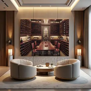 Wine Cellar Dark Wood Luxury Canvas Frame Sophisticated